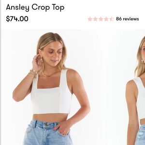 NWT Show Me Your MuMu White Crop Top